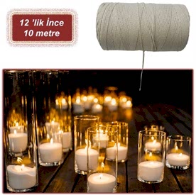 Resim Mum Fitili 12 numara İnce 10mt Mumsuz 