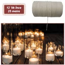 Resim Mum Fitili 12 numara İnce 25mt Mumsuz 
