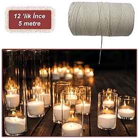 Resim Mum Fitili 12 numara İnce 5mt Mumsuz