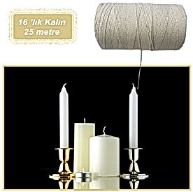 Resim Mum Fitili 16 numara Kalın 25mt Mumsuz 