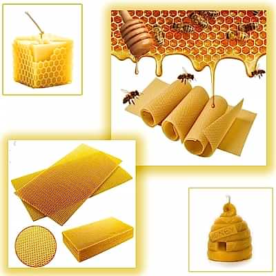 Resim  Sıcak Döküm Petek Balmumu 5 Adet - Rulo Balmumu