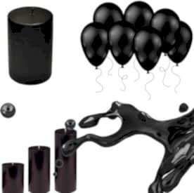 Resim Dıştan Boyama Sıvı Metalik Siyah Mum Boyası 30 cc