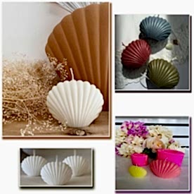 Resim Büyük İstiridye Silikon Mum Kalıbı, Sabun Kalıbı