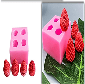 Resim Çilek 4 lü Mum Kalıbı