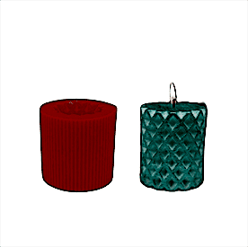 Resim Baklava Desenli Silindir Silikon Mum Kalıbı