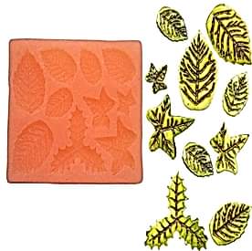 Resim 10’lu Yaprak Model Silikon Mum Kalıbı