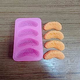Resim 4'lü Mandalina Silikon Mum Kalıbı